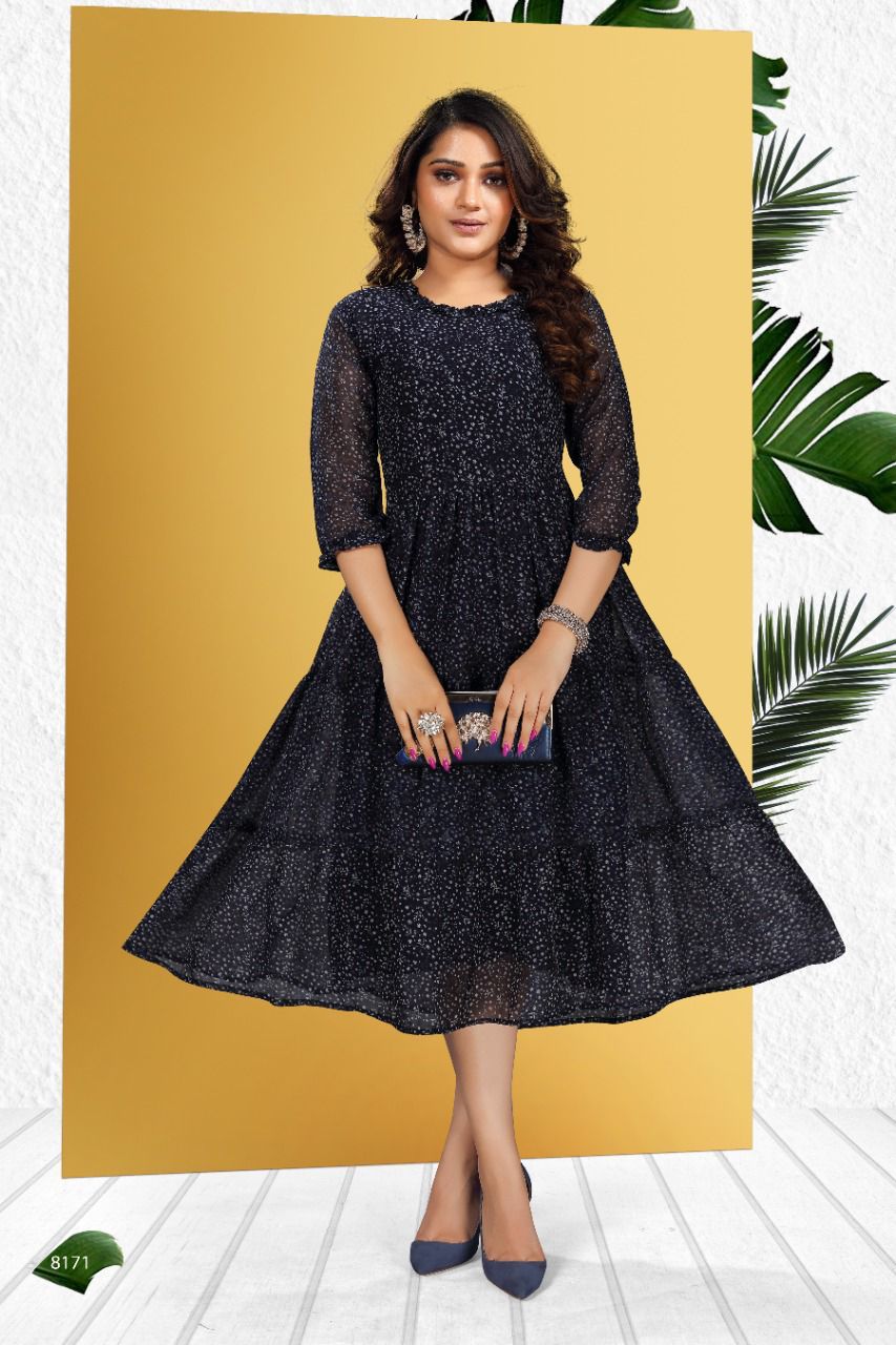 Beauty Queen Kalyani 1 New Printed Georgette Party Wear Kurti Collection